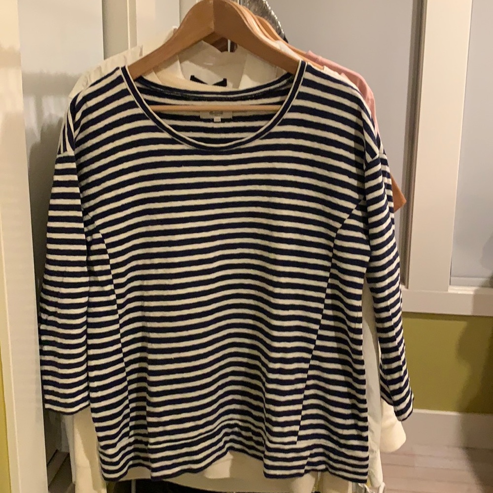 Madewell - Sweatshirt - M - navy and white stripe